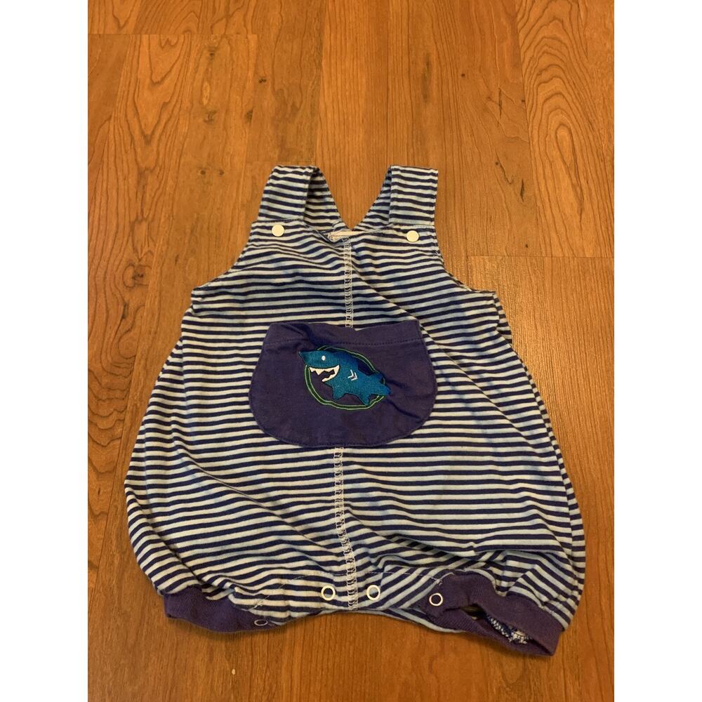 VINTAGE all mine boys shark striped one piece boys 12 months